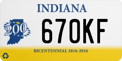 IN license plate 670KF
