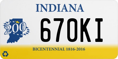 IN license plate 670KI