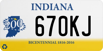 IN license plate 670KJ