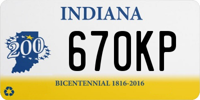 IN license plate 670KP
