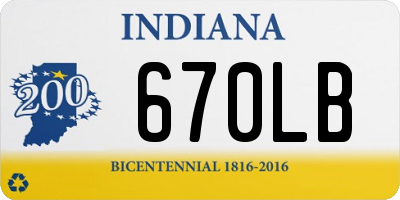 IN license plate 670LB
