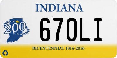 IN license plate 670LI