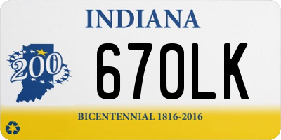 IN license plate 670LK