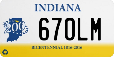 IN license plate 670LM