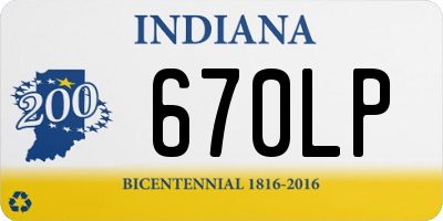 IN license plate 670LP