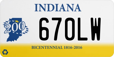 IN license plate 670LW