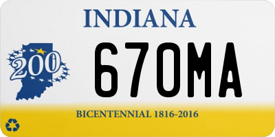 IN license plate 670MA