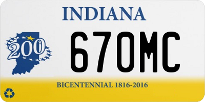 IN license plate 670MC