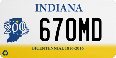 IN license plate 670MD