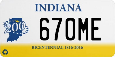 IN license plate 670ME