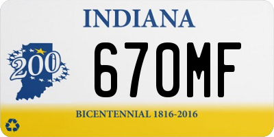 IN license plate 670MF