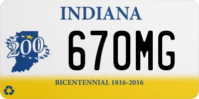 IN license plate 670MG