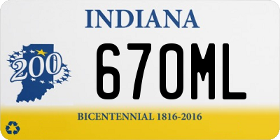 IN license plate 670ML