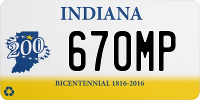 IN license plate 670MP