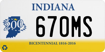 IN license plate 670MS