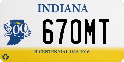IN license plate 670MT