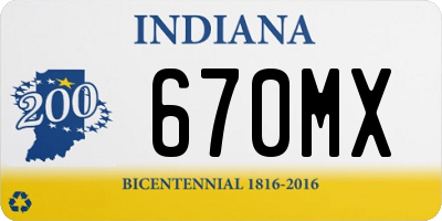 IN license plate 670MX