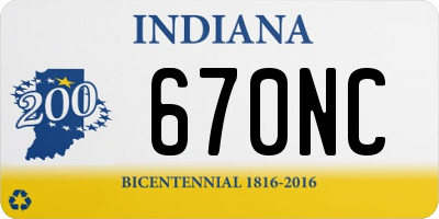 IN license plate 670NC