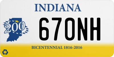 IN license plate 670NH
