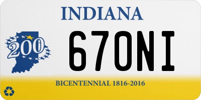 IN license plate 670NI