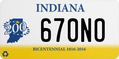 IN license plate 670NO