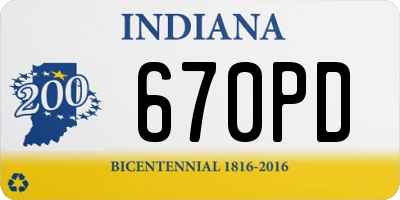 IN license plate 670PD
