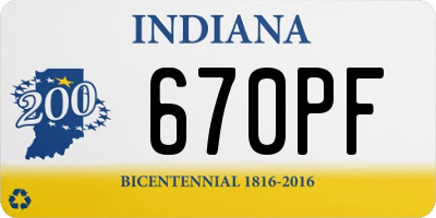 IN license plate 670PF