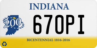 IN license plate 670PI