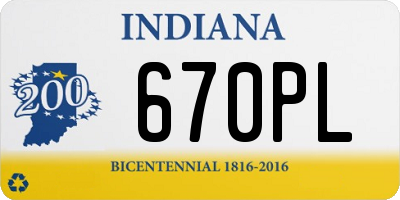 IN license plate 670PL