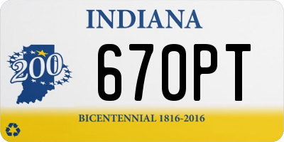 IN license plate 670PT