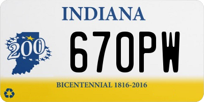 IN license plate 670PW