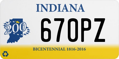 IN license plate 670PZ