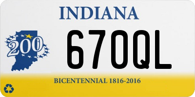 IN license plate 670QL