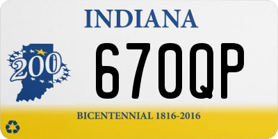 IN license plate 670QP