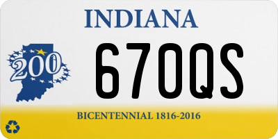 IN license plate 670QS