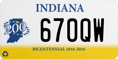 IN license plate 670QW