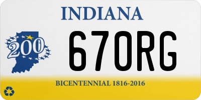 IN license plate 670RG