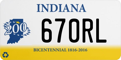 IN license plate 670RL
