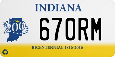 IN license plate 670RM