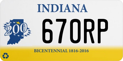 IN license plate 670RP