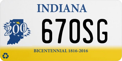 IN license plate 670SG