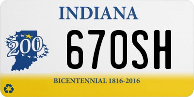 IN license plate 670SH