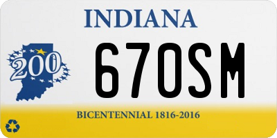 IN license plate 670SM