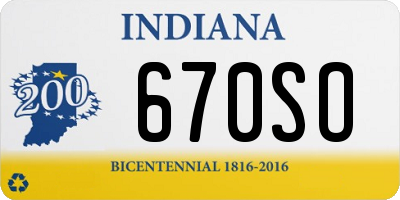 IN license plate 670SO