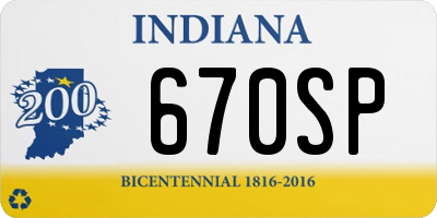 IN license plate 670SP