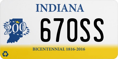 IN license plate 670SS