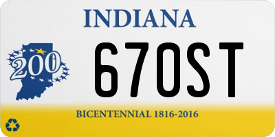 IN license plate 670ST