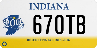 IN license plate 670TB