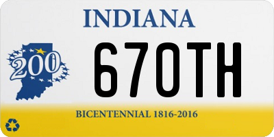 IN license plate 670TH