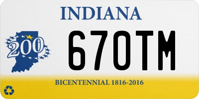IN license plate 670TM